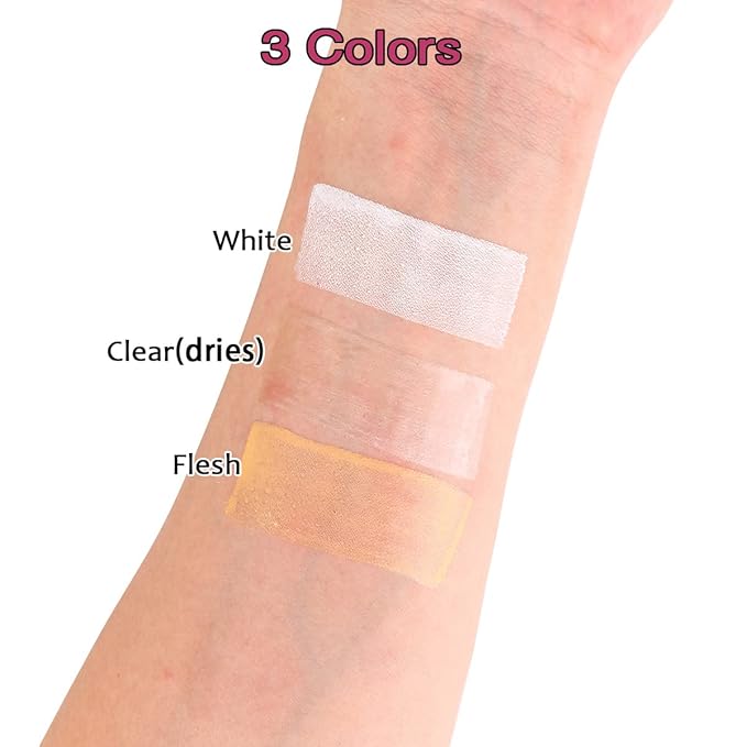Depvision Liquid Latex 3 Colors Set White Fresh Clear Color For Special Effects Wound Waterproof Professional Makeup Artist Skin Illustrator SFX Monster Zombie (60ml * 3 color)-Velvo Beauty
