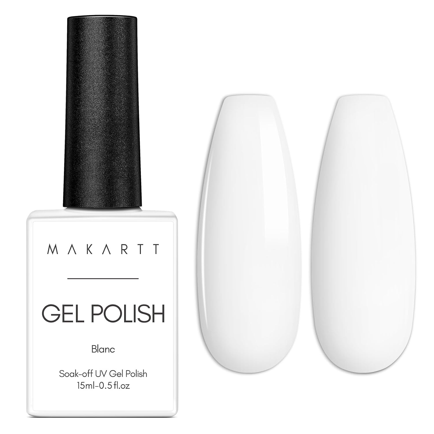 Makartt White Gel Nail Polish 15ml, Soak Off Blanc Gel for UV LED Light, DIY Nail Art, Manicure Designs, Salon & Home Use, Long Lasting and Easy Application-Velvo Beauty