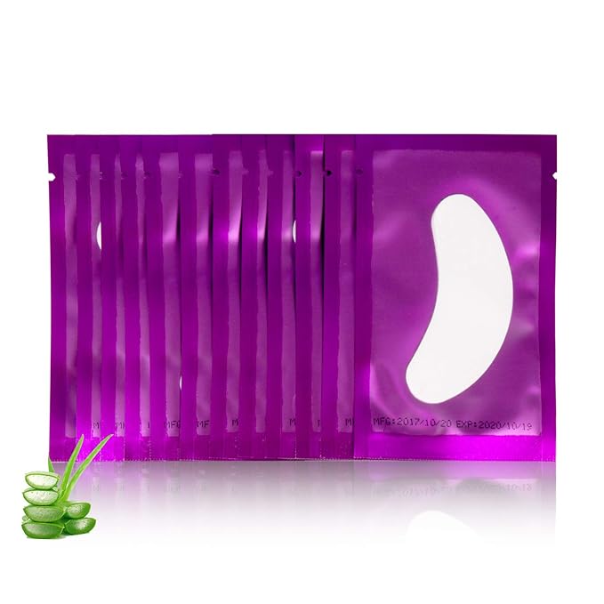 100 Pairs Set Under Eye Pads, Comfy and Cool Under Eye Patches Gel Pad for Eyelash Extensions Eye Mask Beauty Tool (Purple)-Velvo Beauty