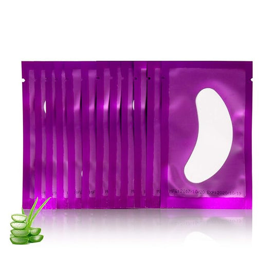 100 Pairs Set Under Eye Pads, Comfy and Cool Under Eye Patches Gel Pad for Eyelash Extensions Eye Mask Beauty Tool (Purple)-Velvo Beauty