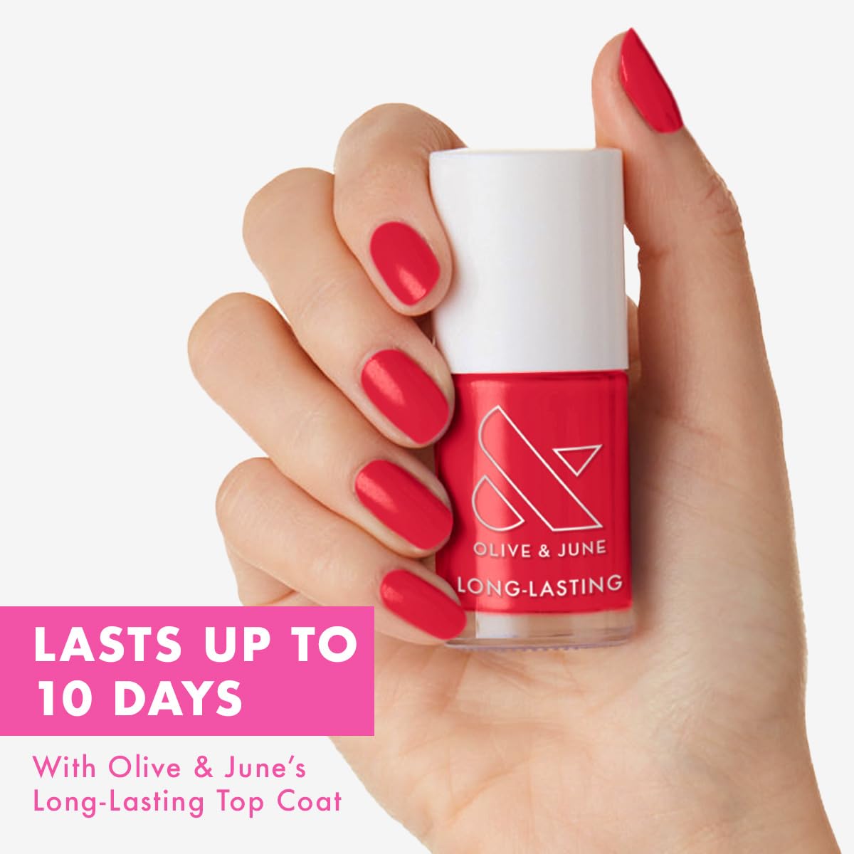 Olive & June Long Lasting Nail Polish | Plump, Gel-Like Finish No Lamp Needed Lasts up to 10 days | Salon-Quality Color at Home | 15-Free, Vegan & Cruelty-Free Chip-Resistant | Hibiscus, Tropical Pink-Velvo Beauty