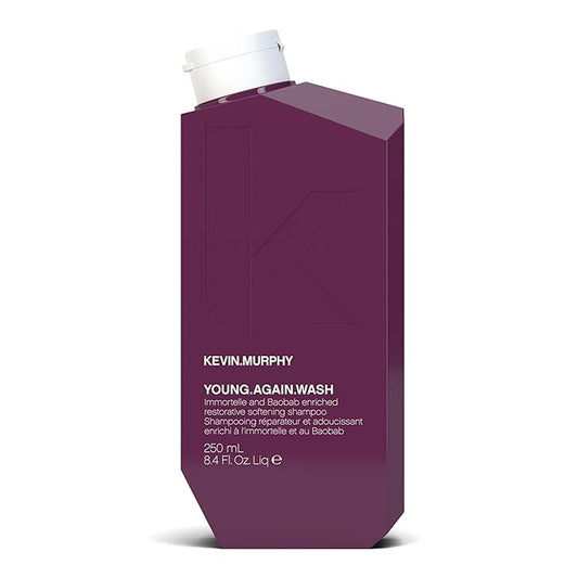KEVIN.MURPHY YOUNG.AGAIN.WASH - Moisturising Anti-Ageing Shampoo - For Ageing, Damaged & Brittle Hair - Hair Repair - Amino Acids & Lotus Flower Extract - Sulphate & Paraben Free - 250 mL / 8.4 fl oz-Velvo Beauty