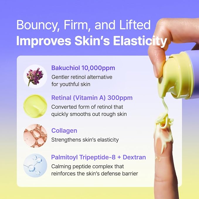 BY WISHTREND Vitamin A-mazing Bakuchiol Night Cream | Retinal, Peptide, Collagen, Ceramide NP, Centella Asiatica, moistfully plump overnight skincare (1.05 Ounce (Pack of 1))-Velvo Beauty