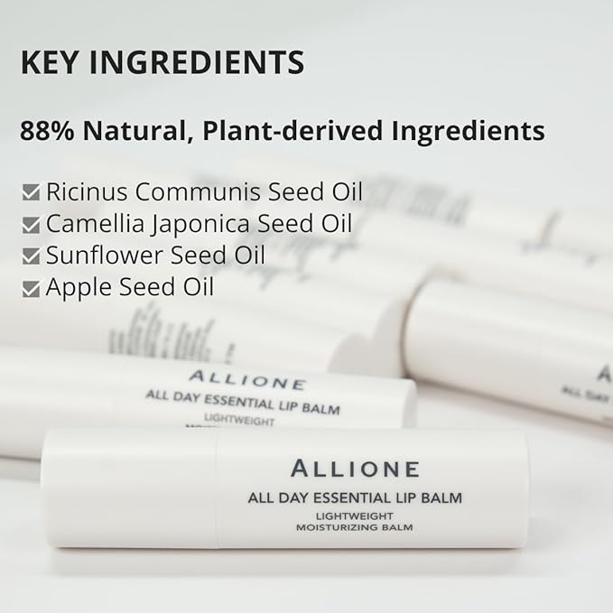 All Day Essential Lip Balm 01 Pure | Non-Color Natural Gloss Balm, Moisturizing Lip Care, Deep Nourishing Plant-Based Chapstick, Lasting Hydration Lip Butter for Dry Cracked Chapped Lips-Velvo Beauty