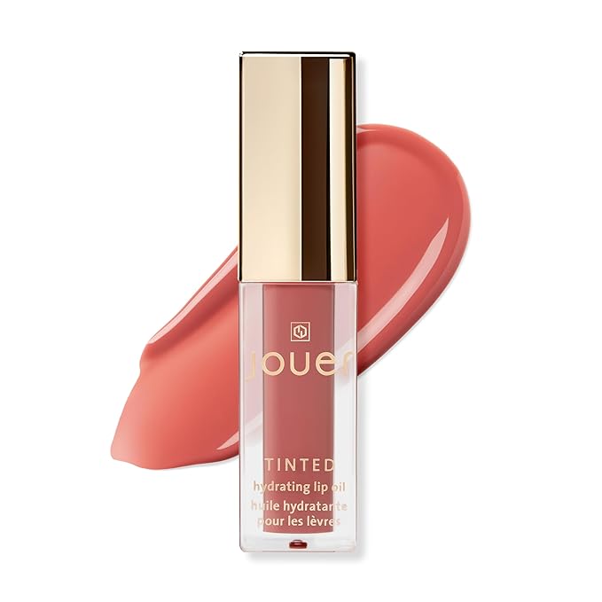 Jouer Essential Tinted Hydrating Lip Oil Gloss – Moisturizing Dry Lip Treatment Serum - Fragrance Free Tinted Lip Oil - Jojoba Seed Oil and Apricot Oil Formula-Velvo Beauty