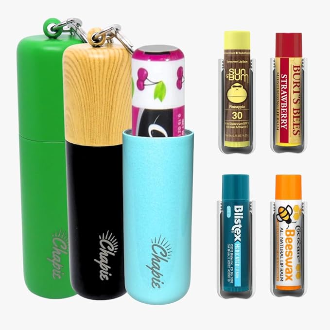 OG | Vacuum Insulated Lip Balm Keychain Holder, Prevents Melting & Messes | 3-Pack (Island)-Velvo Beauty