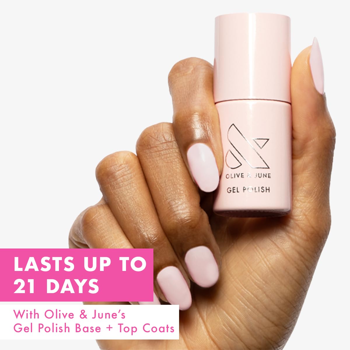 Olive & June Gel Polish | UV LED Nail Lamp Needed | Long Lasting Formula | Up to 21 Days of Wear | Damage-Free Removal | Salon-Quality Manicure, Pedicure at Home | GH | Baby Pink-Velvo Beauty