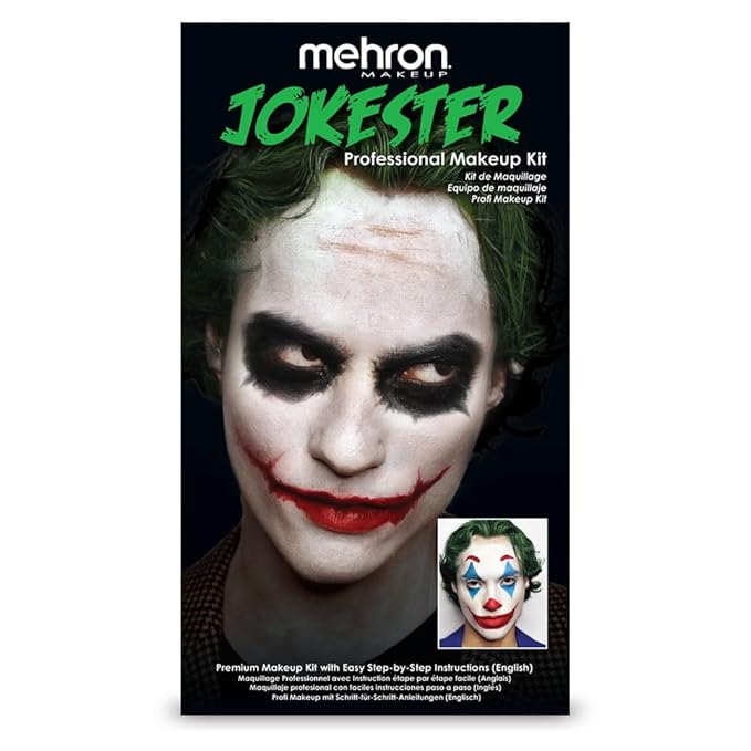 Mehron Makeup Premium Character Kits| Makeup Kits for Halloween & Cosplay| Made in the USA | Complete Makeup Kit | Includes all Makeup, Tools, & Instructions on How to Create the Look | (Jokester)-Velvo Beauty