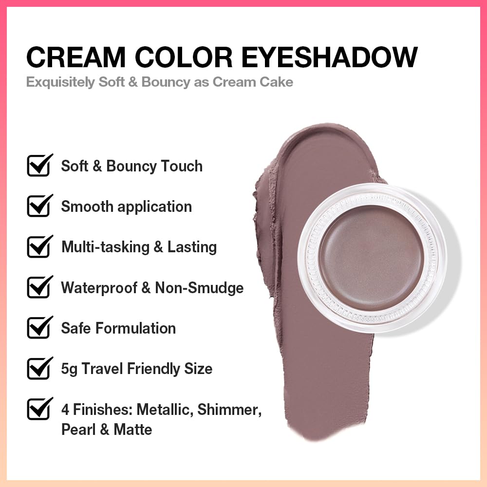 Kaely Single Cream Eyeshadow Pot, Espresso Matte Eye Shadow for Older Women High Pigmented Waterproof, Natural Eyeshadow Palette Makeup Brightener, sombras en crema para ojos, Blendable, 715-Velvo Beauty