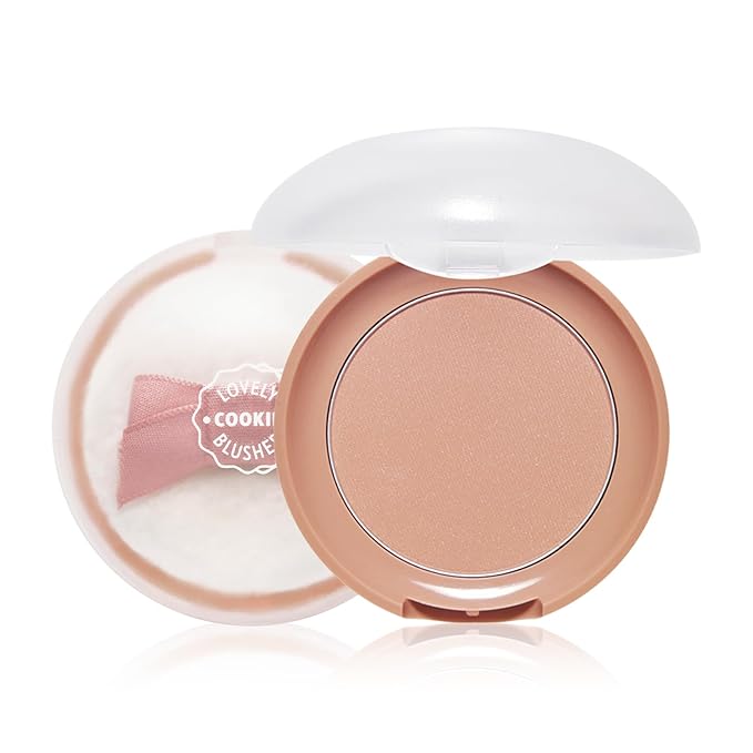 ETUDE Lovely Cookie Blusher #BE101 Ginger Honey Cookie 4g | Glowing & Natural Powder Blush with Long-Lasting Sebum Control | Easy Application | Puffy Cushion for a Lovely Makeup Look-Velvo Beauty