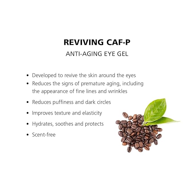 Reviving Eye Gel, 15ml - with Caffeine, Peptides, Green Tea & Hyaluronic Acid - Anti-Aging, Anti-Wrinkle, Dark Circles Eye Cream-Velvo Beauty