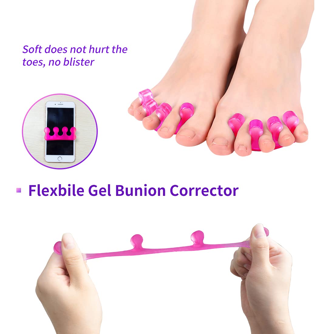 Toe Spacers for Women,Toe Separators for Women,Toe Separators Use for Separation of Toenails or Nails As Well As Relieve Orthopedic Bunion Symptoms.-Velvo Beauty