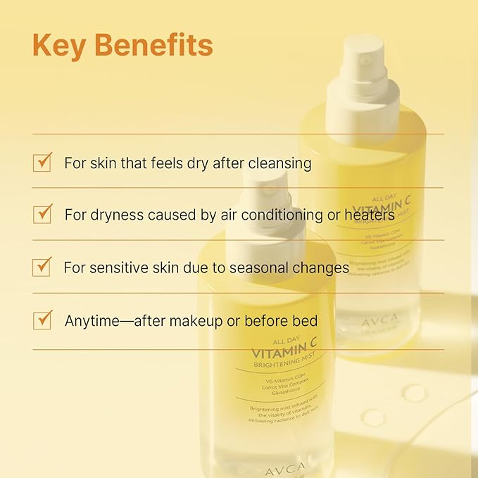 AVCA Vitamin C Face Mist – Hydrating & Brightening Spray for Glowing Skin (5.07oz)-Velvo Beauty