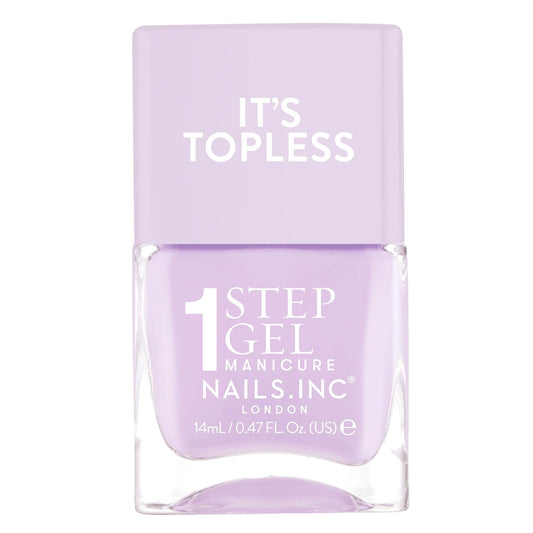 Nails Inc It's Topless Gel-Like Nail Polish, 4-in-1 Base Coat, Treatment, Color & Top Coat, Long Lasting, Strong, Chip Free Nails, Glossy Salon Quality Manicure, Air Dry, Hailey, 0.47 Fl Oz-Velvo Beauty