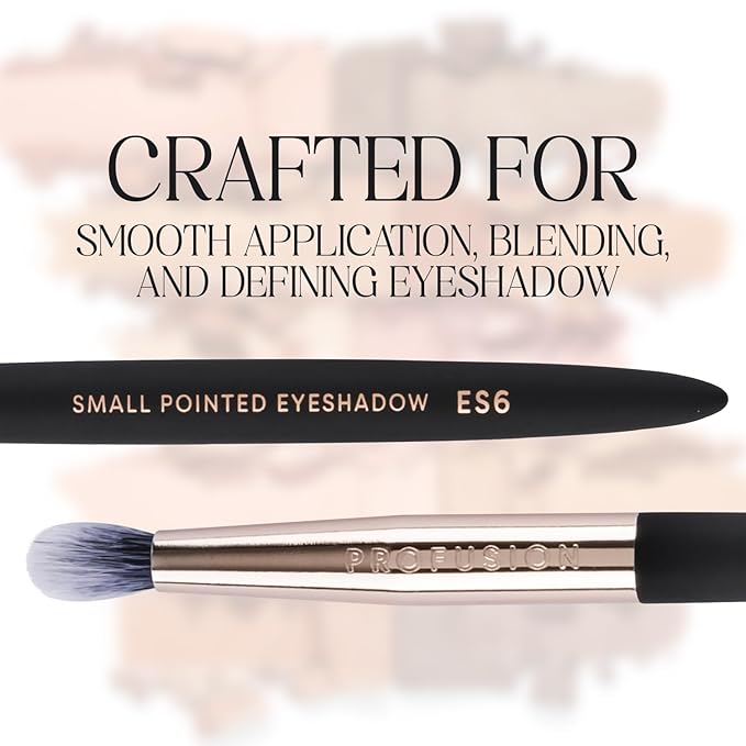 Profusion Cosmetics Small Pointed Precision Synthetic Eyeshadow Brush Pigments and Glitter Eye Concealer Tapered Bristles for Blended Crease and Eyeliner Smudger Quality Brush-Velvo Beauty