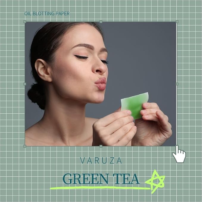 [400 Counts + Mirror Case] Green Tea Natural Oil Blotting Sheets for Face with Mirror Case and Refills-Velvo Beauty