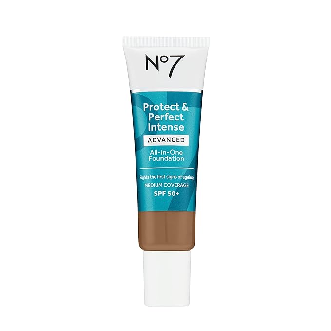 No7 Protect & Perfect Advanced All in One Foundation - Deeply Bronze - Age Defying Foundation Makeup with SPF 50 for Women - Makeup Base Cream Helps to Reduces Redness & Blurs Visible Pores (30ml)-Velvo Beauty