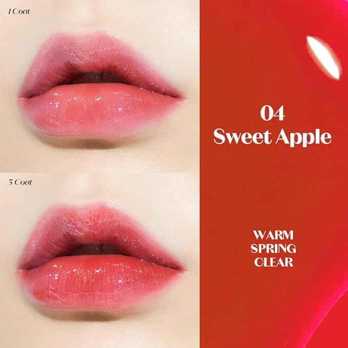 ETUDE Dear Darling Oil Tint #4 Sweet Apple 4.2g | High Moisturizing and Strong Hydrating Lip Oil/Lip Gloss | Smooth and Moist Lips | Non-Sticky Lip Oil Tint For Dry Lips | K-beauty-Velvo Beauty
