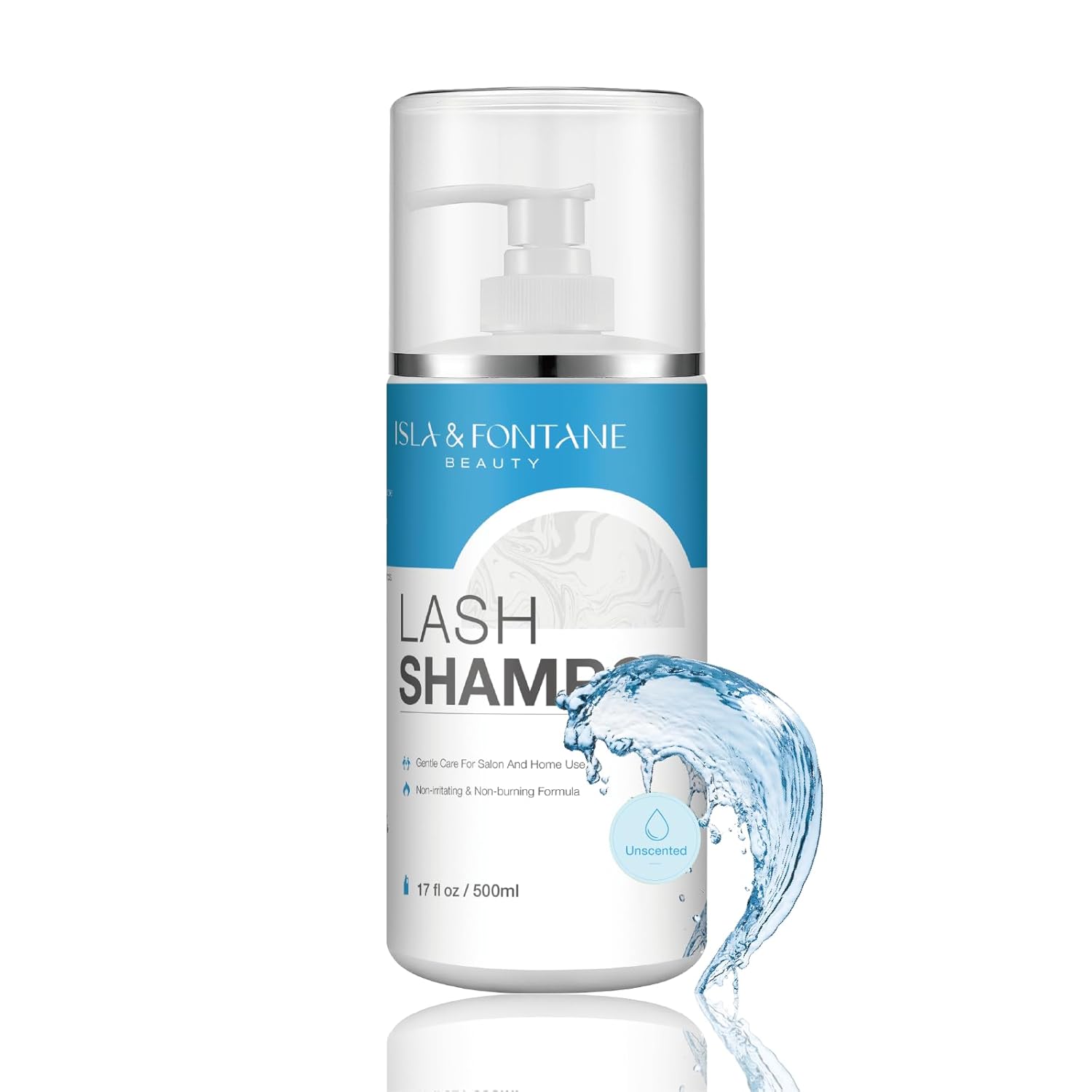 Isla & Fontane Lash Shampoo Bulk – Multi-Scent Series – 17 fl oz / 500ml | Gentle Eyelash Cleanser for Lash Extensions | Non-Irritating | Professional Lash Bath Foam For Salon And Home Use (Unscented)-Velvo Beauty