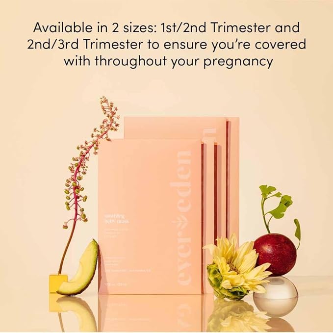 Evereden Soothing Belly Mask - 4 Belly Masks for Pregnant Women 1st & 2nd Trimester - Hydrating, Nourishing, & Soothing Pregnancy Skin Care Belly Masks - Clean & Vegan Pregnancy & Maternity Products-Velvo Beauty