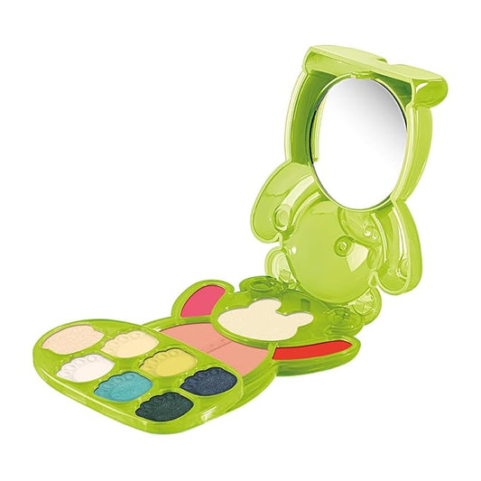 Pupa Milano Happy Bear Makeup Kit, 006 Green, 0.39 oz - Makeup Gift Set - Makeup Palette - Blush - Eyeshadow - Highlighter - Lip Gloss - Face Makeup-Velvo Beauty
