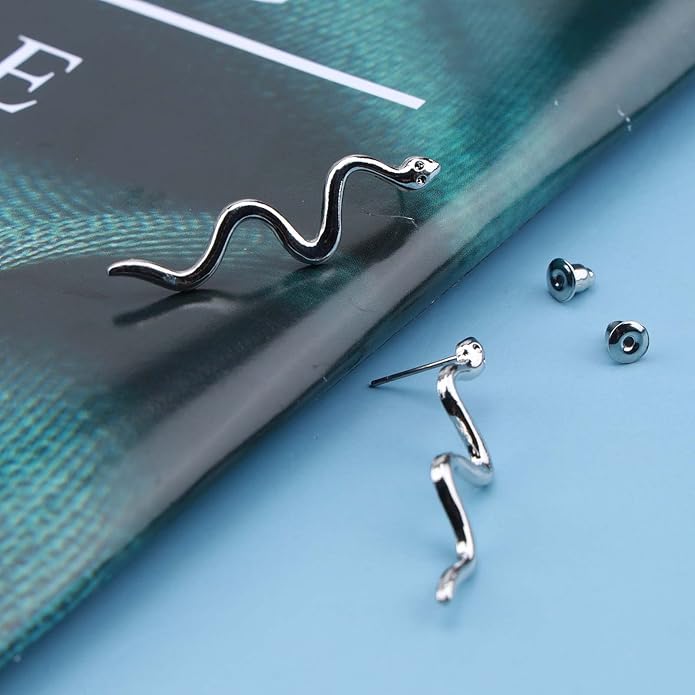Vintage Snake Dangle Earrings Punk Snake Drop Earrings Gold Snake Stud Earrings Boho Serpent Earrings Jewelry for Women (Gold)-Velvo Beauty