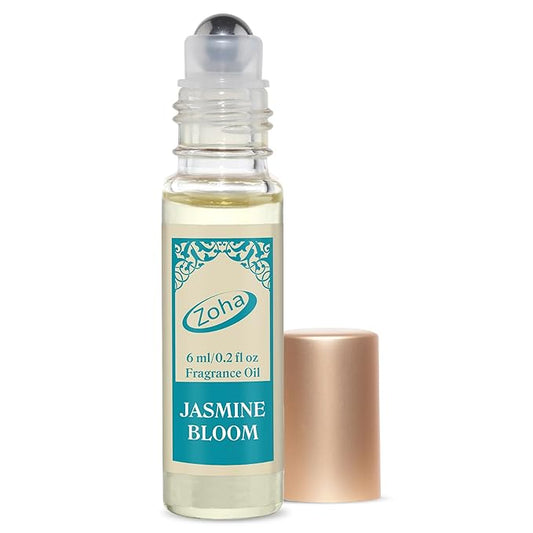 Zoha Jasmine Bloom - Jasmine Perfume for Women and Men, Alcohol Free Perfume Oil Roll On, Long Lasting Natural Clean Fragrance Oil base, 6ml Roller-Velvo Beauty