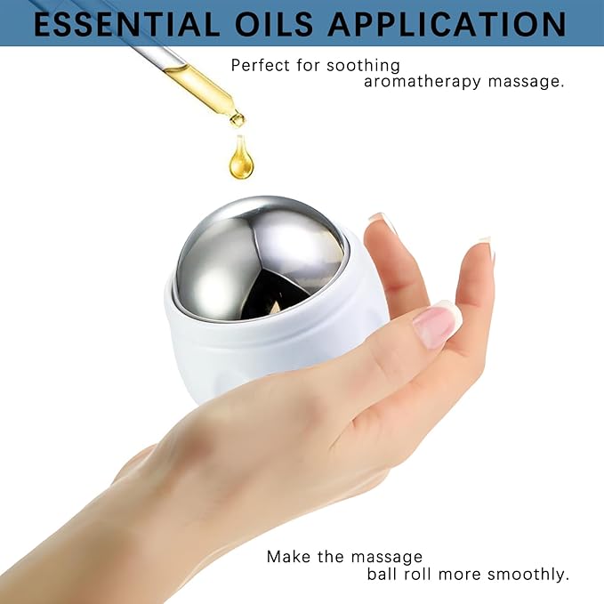 Cold Massage Roller Ball, Trigger Point Therapy, for Muscle & Myofascial Release, Deep Tissue Massage Pain Relief, Great Tool for Back/Neck Pain, Muscles Recovery-Velvo Beauty