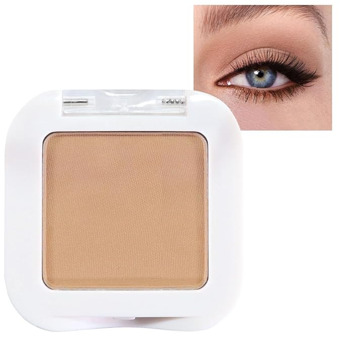 evpct Matte Light Nude Brown Single Eye Shadow Palette Makeup for Older Women, Burly Wood Cream Eye shadow Palette Single for Older Women Matte, High Pigment Monochrome Eyeshadow, sombra de ojos-Velvo Beauty