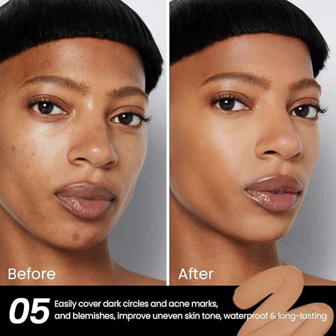 2 Pack Liquid Foundation Cream for Face Makeup,Durable Full Coverage Matte Concealer Make Up,Oil Control & Waterproof Base Primer -0.35+0.35 Fl.Oz (05+06#)-Velvo Beauty