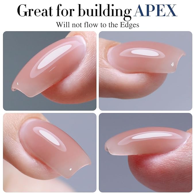 Double Rhythm 0.52Oz Nail Strengthener Rubber Gel Polish Builder in a Bottle for Nail Thickening Extension Hard Structure Glue (Extension Silk Nude)-Velvo Beauty