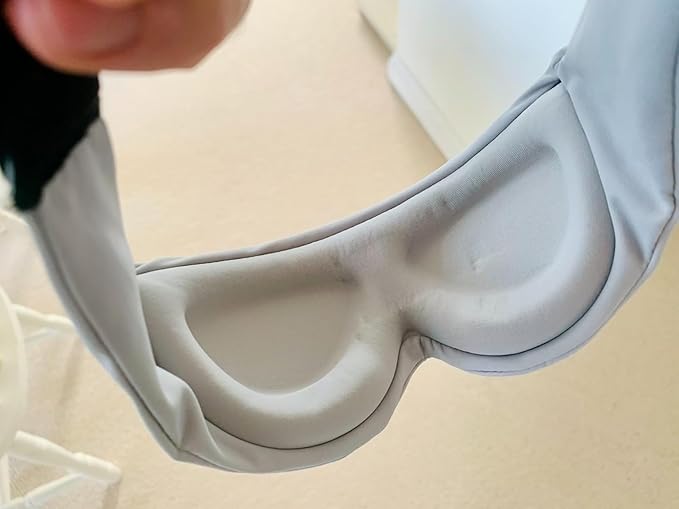 ALASKA BEAR Sleep Mask for Side Sleepers Patented Design, Cup-Shaped and Extra-Soft, 100 Blackout Eye Mask Shades Cover for Men and Women Home or Travel, Machine Washable, Pale Grey-Velvo Beauty