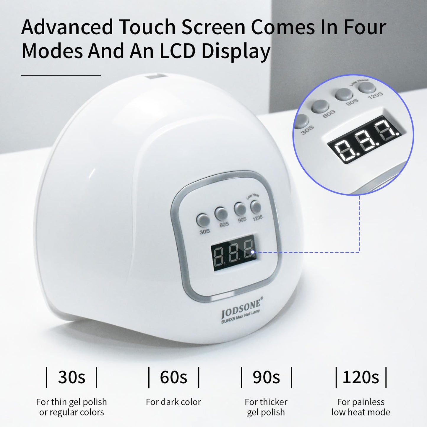 JODSONE U V LED Nail Lamp, Nail Dryer for Gel Polish, Led Light with Automatic Sensor & 4 Timers-Velvo Beauty