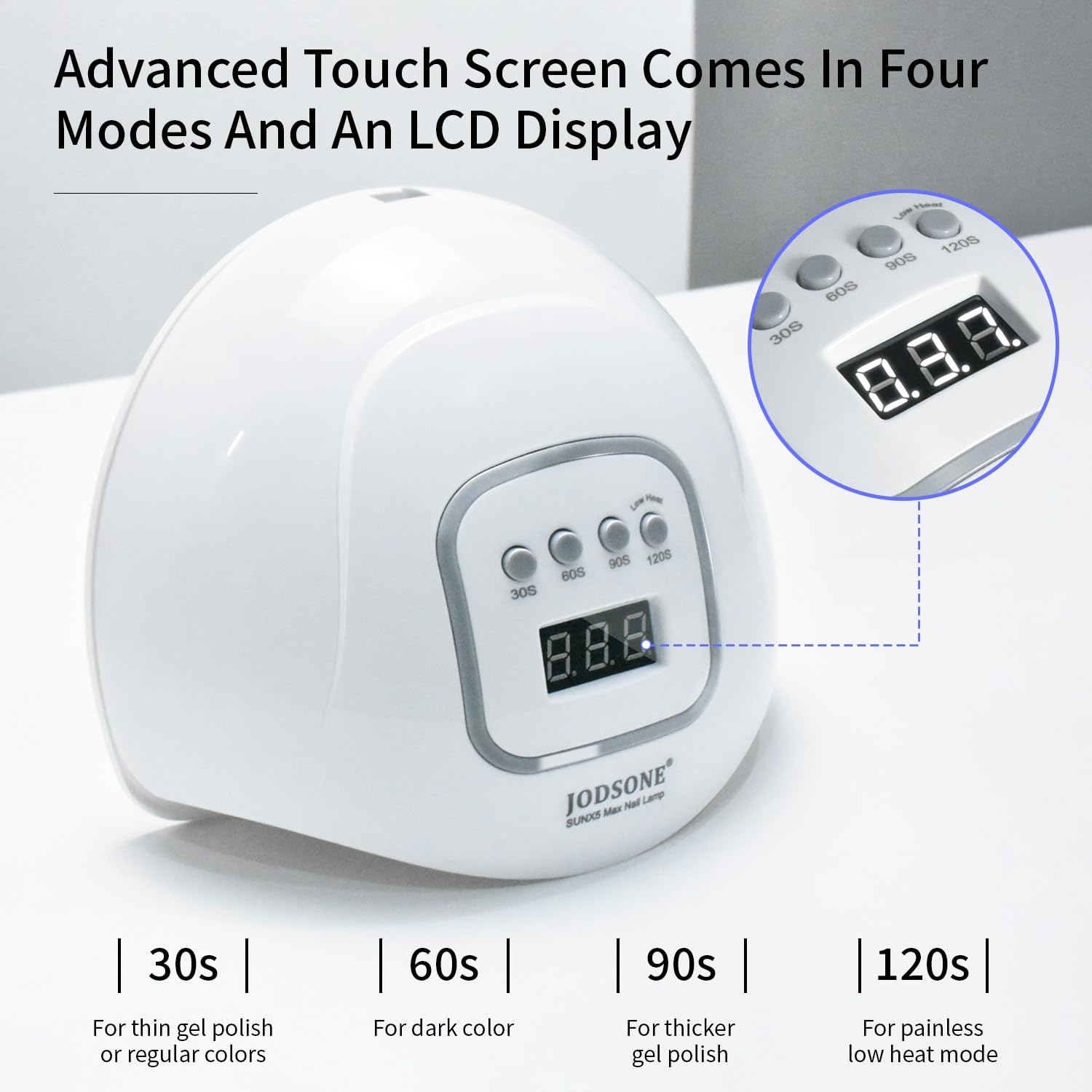 JODSONE U V LED Nail Lamp, Nail Dryer for Gel Polish, Led Light with Automatic Sensor & 4 Timers-Velvo Beauty