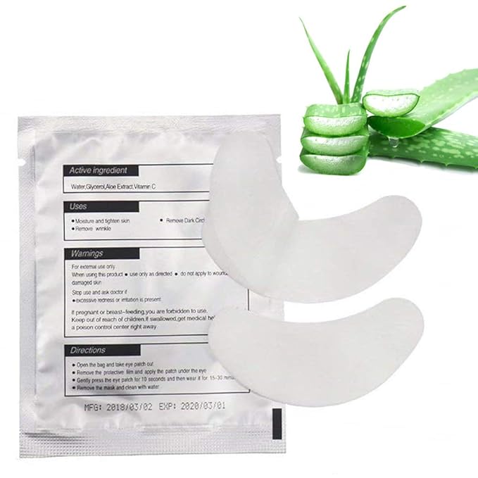 Eyelash Extension Eye Pad, 100 Pairs Under Eye Pads, Lint Free DIY False Lash Extension Beauty Makeup Hydrogel Gel Eye Patches with Transparent Cosmetic Bag-Velvo Beauty