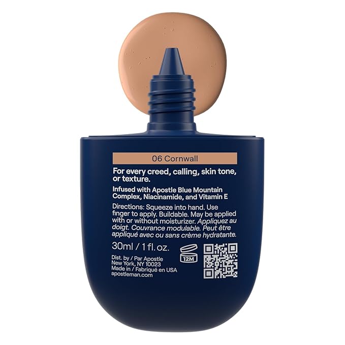 APOSTLE Reclaim Tinted Moisturizer for Men (6 Cornwall) - Niacinamide, Vitamin E, Squalane, Hyaluronic Acid, Tinted Face Moisturizer For Men. Hydrates, Evens Skin Tone, Reduces Fine Lines, 1 Fl. Oz.-Velvo Beauty