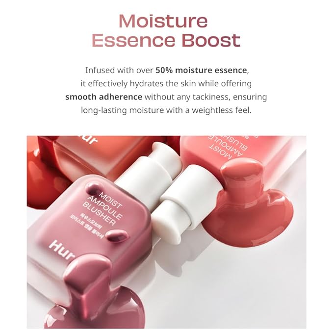 Moist Ampoule Blusher, Buildable Water-based Formula, Infused with over 50% moisture essence, no tackiness, long-lasting moisture, weightless feel (01 Nude Beige, 20ml)-Velvo Beauty