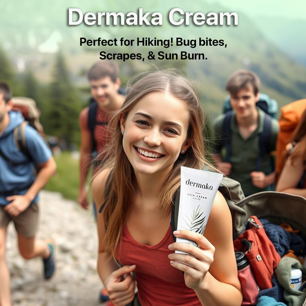 Dermaka All-Natural Skin Soothing Cream 4 Ounce – Moisturizing Lotion with Arnica, Green Tea, Chamomile & Vitamin E – Hydrating, Fast-Absorbing & Non-Greasy Formula for Healthy-Looking Skin-Velvo Beauty