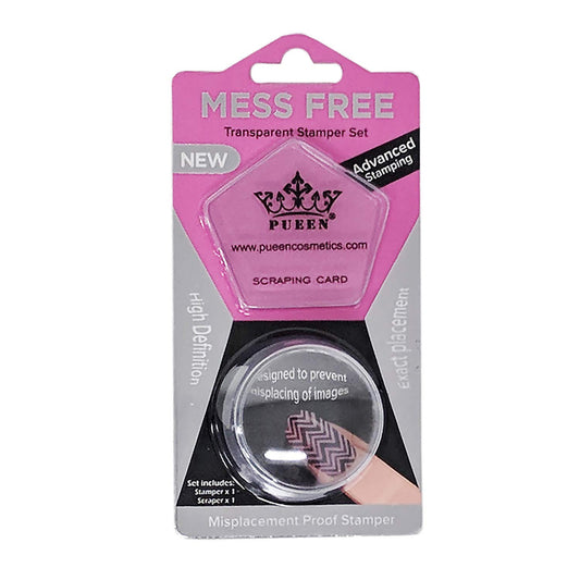 PUEEN 35mm HD Chunky Transparent Soft Stamper and Scraper Set - Nail Art - Stamping Tools - CLEAR - BH000706-Velvo Beauty