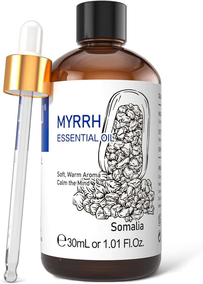 HIQILI Myrrh Essential Oil, for Skin, Massage, 100% Pure & Natural - 1.01 Fl Oz-Velvo Beauty