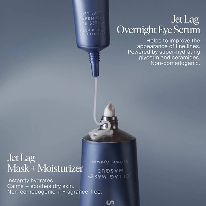 Summer Fridays Jet Lag Mask Mini - Hydrating Face Moisturizer + Mask - Enriched with Hyaluronic Acid, Niacinamide, Glycerin + Antioxidants Helps Nourish Skin for a Renewed + Radiant Complexion (1 Oz)-Velvo Beauty
