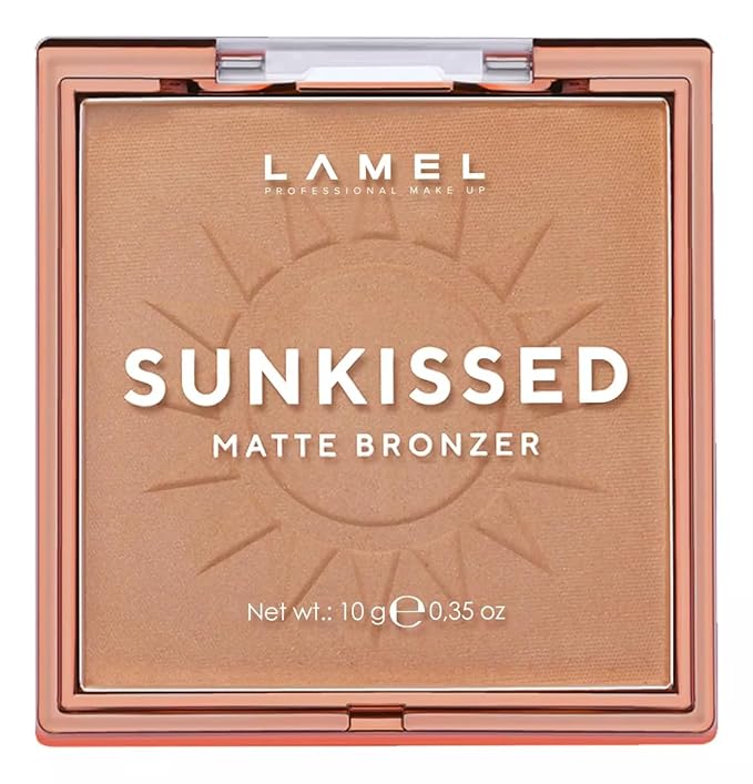 LAMEL Sunkissed Matte Bronzer Face Powder - Non-Shimmer, Long Lasting, Non-Greasy Bronzing Organic Makeup Formula - Matte Finish - Natural Tan Skin - N. 401-0.35oz.-Velvo Beauty