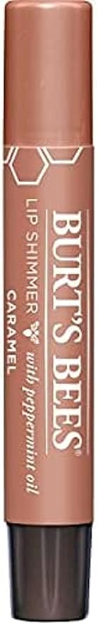 Burt's Bees Shimmer Lip Tint Set, Tinted Lip Balm Stick, Moisturizing for All Day Hydration with Natural Origin Glowy Pigmented Finish & Buildable Color, Caramel (4-Pack)-Velvo Beauty
