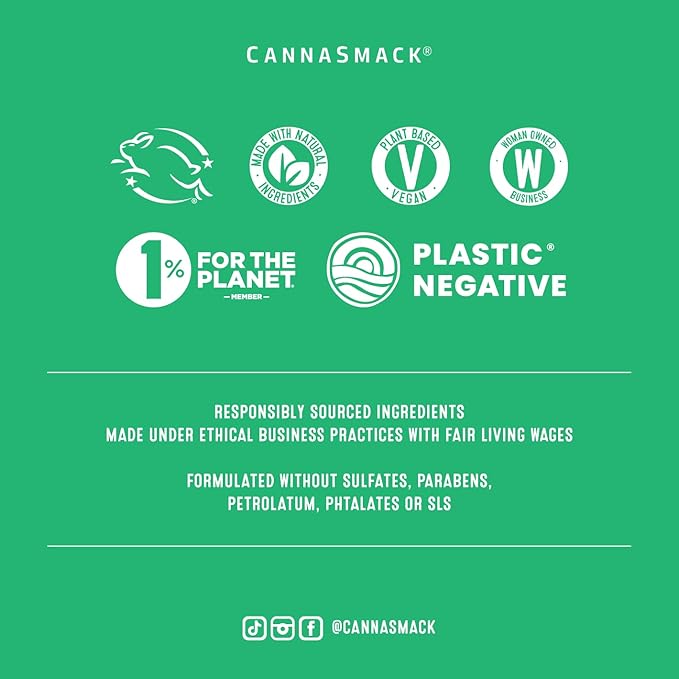 CannaSmack Vegan Hemp Lip Balm - 5 Flavors Included - Soothe, Moisturize, Hydrate, Protect, & Nourish Dry Chapped or Irritated Lips - Made with Hemp Seed Oil, Natural, & Botanical Ingredients-Velvo Beauty