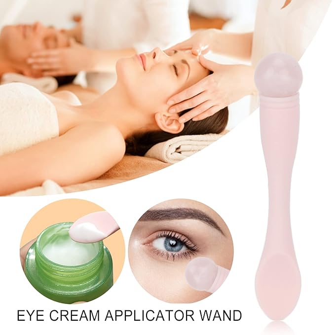 2pcs Eye Cream Applicator Stick,Jadestone Eye Massage Sticks Silicone Scoop Tool For Eye Anti Wrinkle Reduce Puffiness Fatigue Relief()-Velvo Beauty