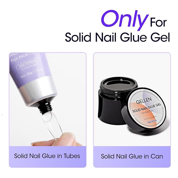 Gellen 2 Pack Solid Nail Glue Gel Remover 60ML Press On Nails Remover Glue Off Spray for False Acrylic Tips, with Stick, Acetone Free, Nail-friendly-Velvo Beauty