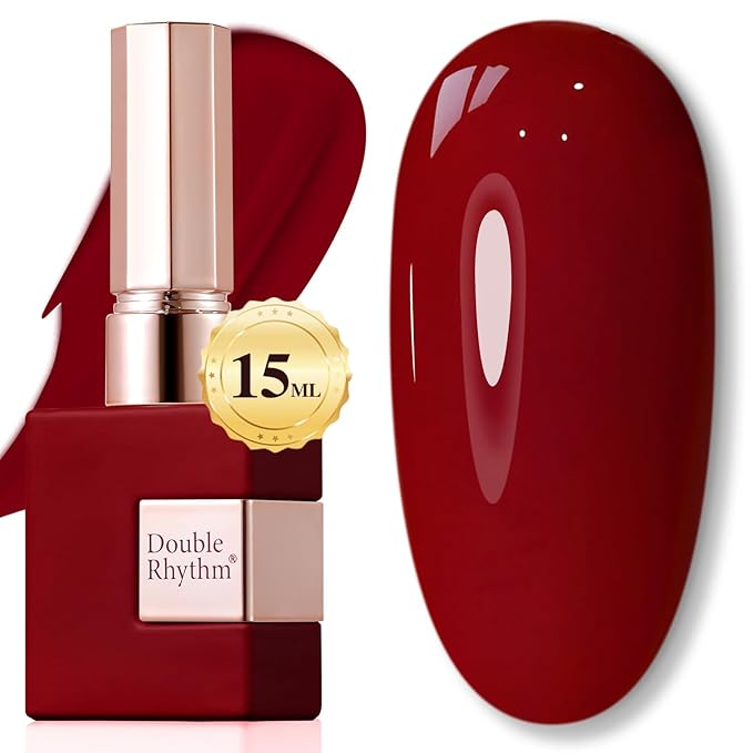 Double Rhythm Translucent Gel Polish Sheer Neutral Natural Light Milky Same Color Same Bottle 15ML Jelly UV Nail Polish Nail Art DIY at Home (Pale Burgundy-A1486)-Velvo Beauty