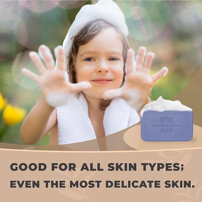 One With Nature Dead Sea Salt Lavender Soap 7oz 3-Pack – Soothing and Exfoliating Soap Bar with Dead Sea Minerals for Face & Body, for Men & Women-Velvo Beauty