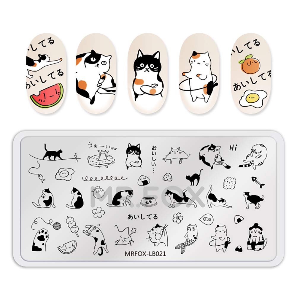 MR.FOX 5 pcs Nail Printing Board Set a Variety of cat Claws Kittens Puppies Unicorns and Other Patterns Art DIY Stamping templates-Velvo Beauty