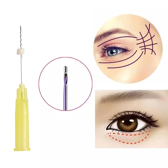 Pdo Threads Eye Lift for Eyes, Mono Screw Type, B-Type, 30G25MM, 20pcs-Velvo Beauty
